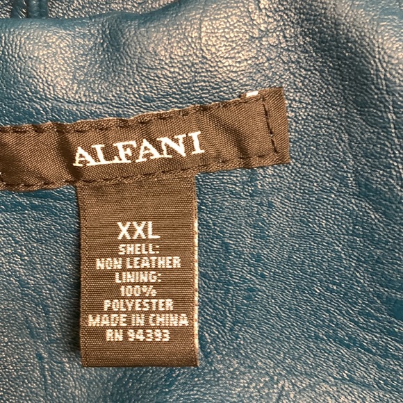 ALFANI Leather Jacket. Beautiful dark aqua, butter soft leather jacket. Size XXL - Picture 4 of 4